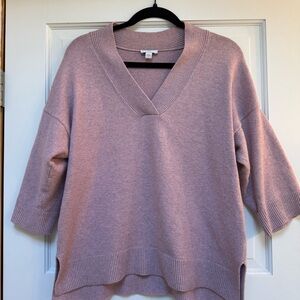 J. Jill Dusty Pink V-Neck Sweater